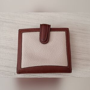 Coach Brown and Cream Pebble Leather Wallet